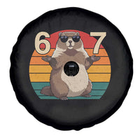 Funny Groundhog 67 Spare Tire Cover Six Seven Meme Retro Vintage Woodchuck Day - Wonder Print Shop