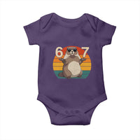 Funny Groundhog 67 Baby Onesie Six Seven Meme Retro Vintage Woodchuck Day - Wonder Print Shop
