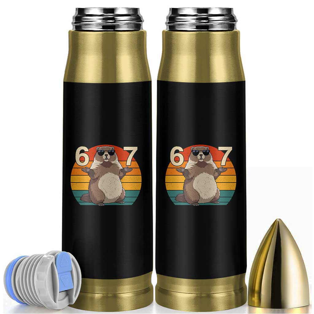 Funny Groundhog 67 Bullet Tumbler Six Seven Meme Retro Vintage Woodchuck Day - Wonder Print Shop