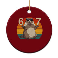Funny Groundhog 67 Ceramic Ornament Six Seven Meme Retro Vintage Woodchuck Day - Wonder Print Shop