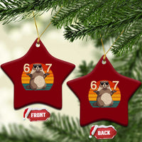 Funny Groundhog 67 Ceramic Ornament Six Seven Meme Retro Vintage Woodchuck Day - Wonder Print Shop