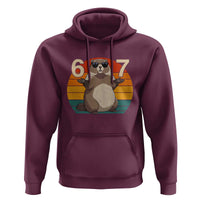Funny Groundhog 67 Hoodie Six Seven Meme Retro Vintage Woodchuck Day - Wonder Print Shop