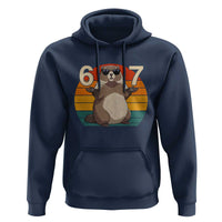 Funny Groundhog 67 Hoodie Six Seven Meme Retro Vintage Woodchuck Day - Wonder Print Shop