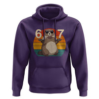 Funny Groundhog 67 Hoodie Six Seven Meme Retro Vintage Woodchuck Day - Wonder Print Shop