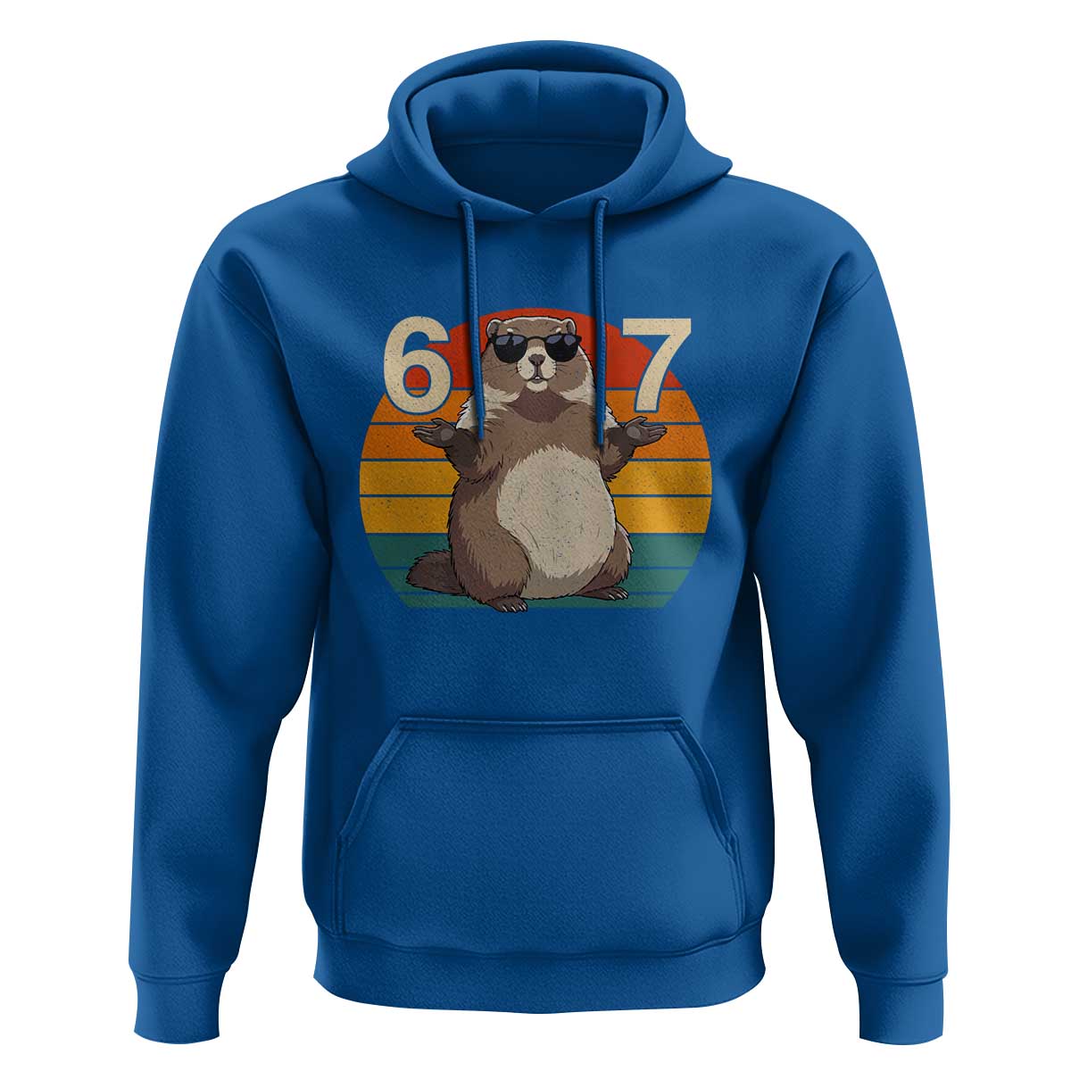 Funny Groundhog 67 Hoodie Six Seven Meme Retro Vintage Woodchuck Day - Wonder Print Shop