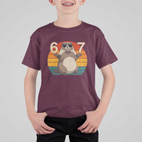 Funny Groundhog 67 T Shirt For Kid Six Seven Meme Retro Vintage Woodchuck Day - Wonder Print Shop
