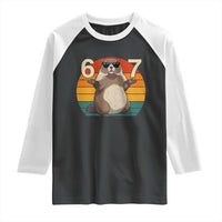 Funny Groundhog 67 Raglan Shirt Six Seven Meme Retro Vintage Woodchuck Day - Wonder Print Shop