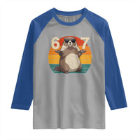 Funny Groundhog 67 Raglan Shirt Six Seven Meme Retro Vintage Woodchuck Day - Wonder Print Shop