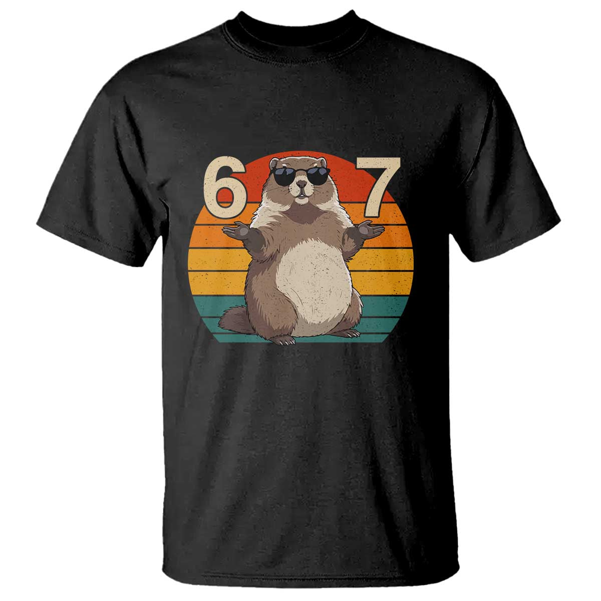 Funny Groundhog 67 T Shirt Six Seven Meme Retro Vintage Woodchuck Day - Wonder Print Shop