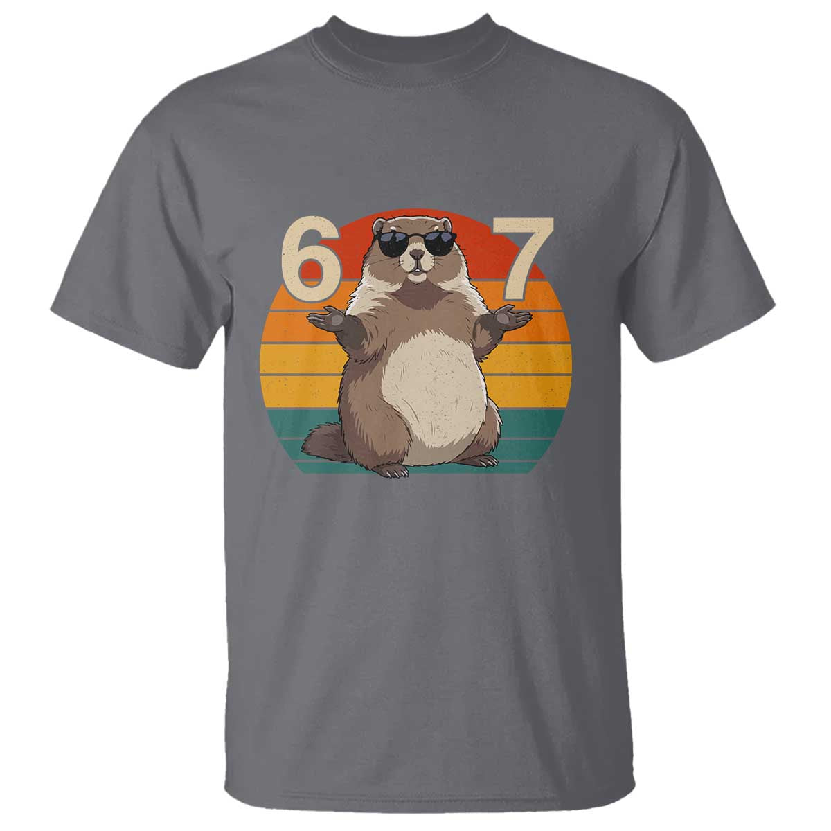 Funny Groundhog 67 T Shirt Six Seven Meme Retro Vintage Woodchuck Day - Wonder Print Shop