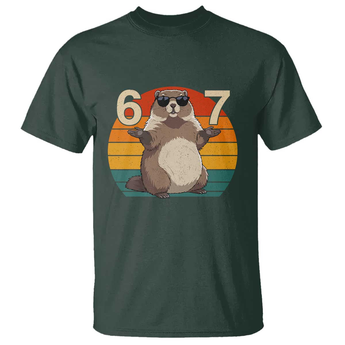 Funny Groundhog 67 T Shirt Six Seven Meme Retro Vintage Woodchuck Day - Wonder Print Shop