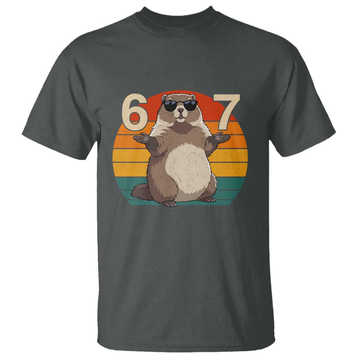 Funny Groundhog 67 T Shirt Six Seven Meme Retro Vintage Woodchuck Day - Wonder Print Shop