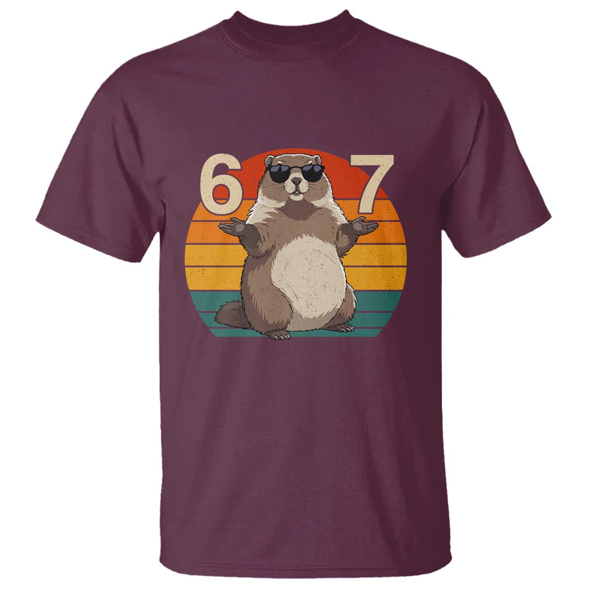 Funny Groundhog 67 T Shirt Six Seven Meme Retro Vintage Woodchuck Day - Wonder Print Shop