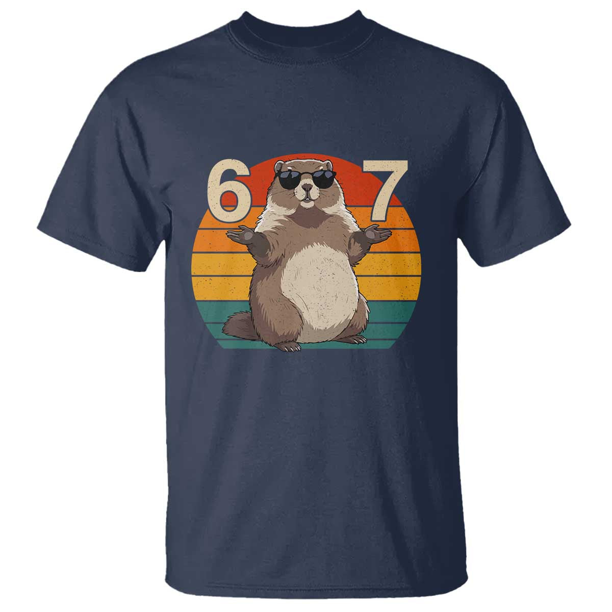 Funny Groundhog 67 T Shirt Six Seven Meme Retro Vintage Woodchuck Day - Wonder Print Shop
