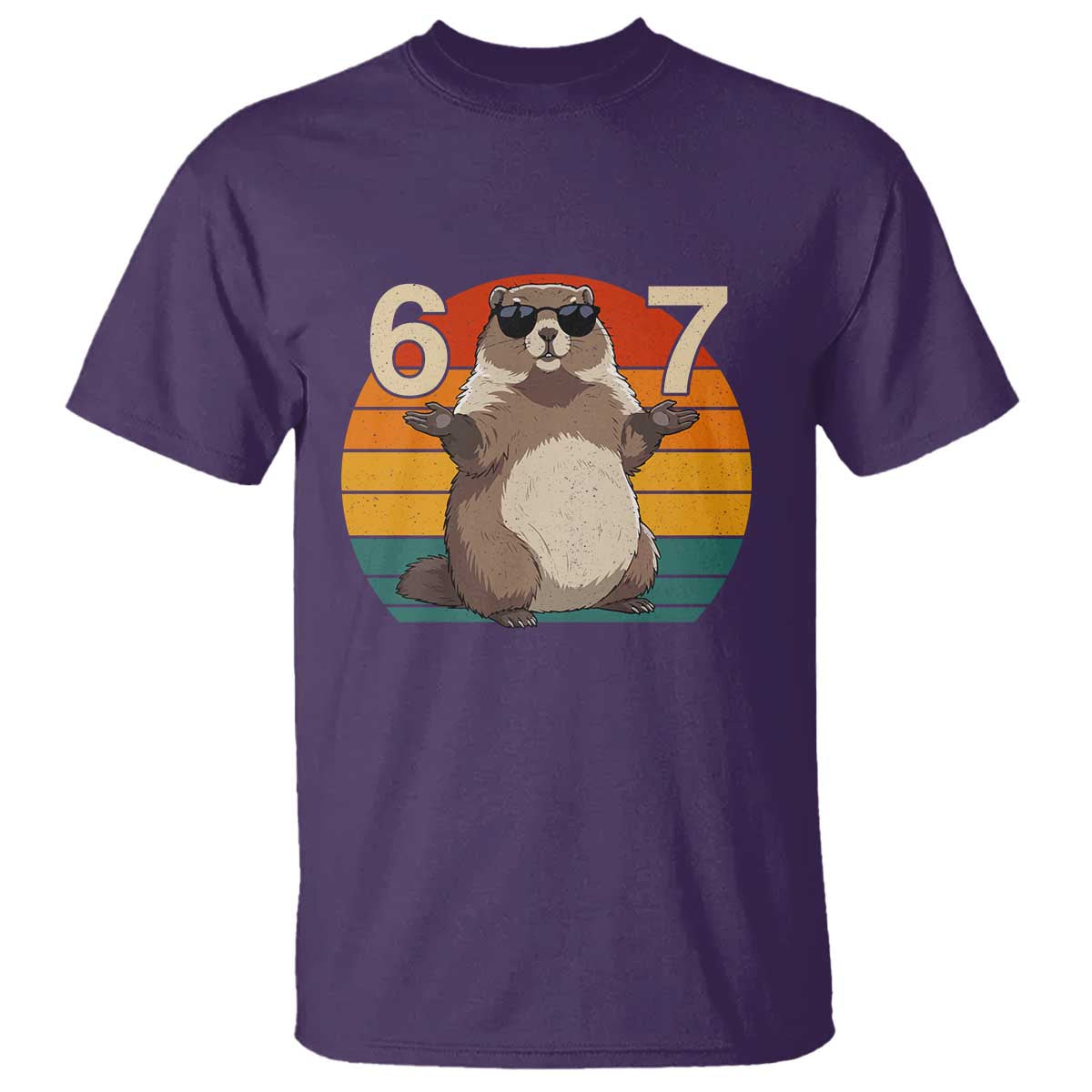 Funny Groundhog 67 T Shirt Six Seven Meme Retro Vintage Woodchuck Day - Wonder Print Shop