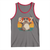 Funny Groundhog 67 Tank Top Six Seven Meme Retro Vintage Woodchuck Day - Wonder Print Shop