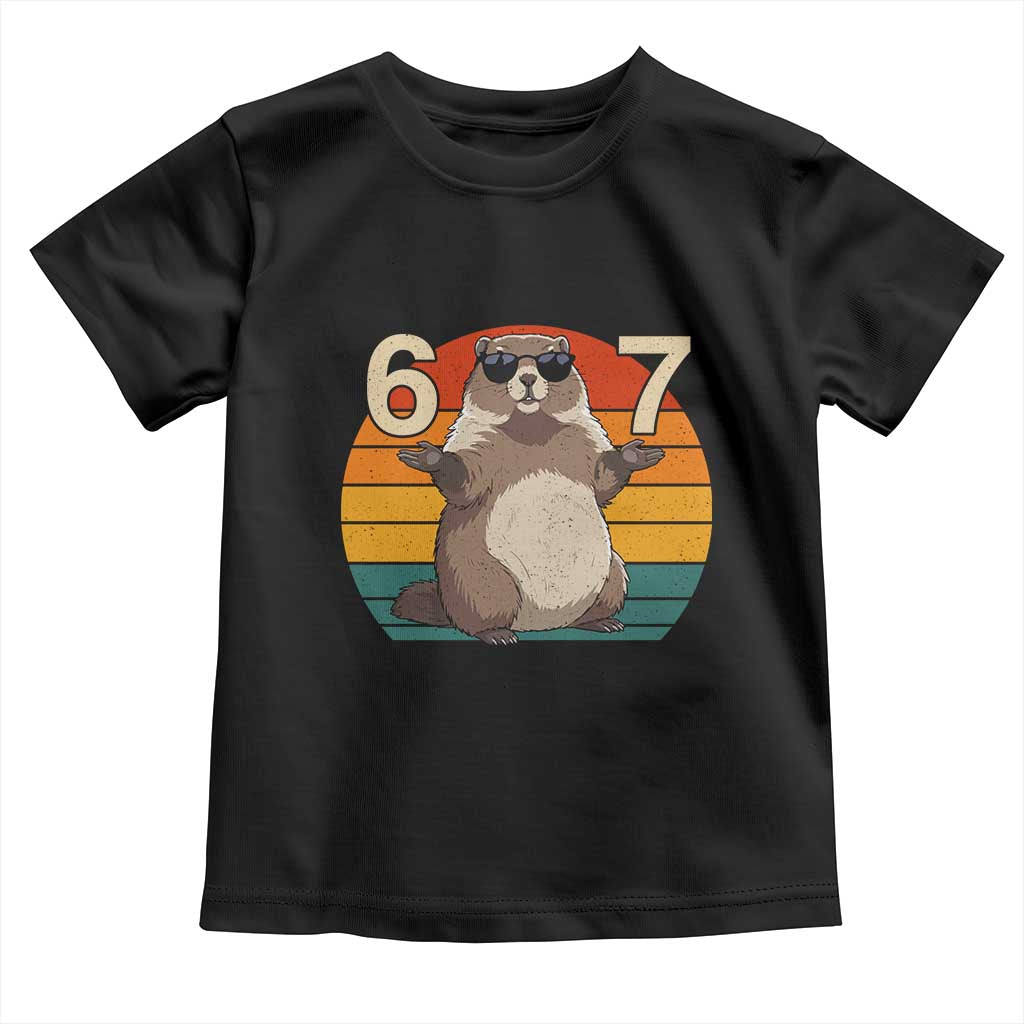 Funny Groundhog 67 Toddler T Shirt Six Seven Meme Retro Vintage Woodchuck Day - Wonder Print Shop