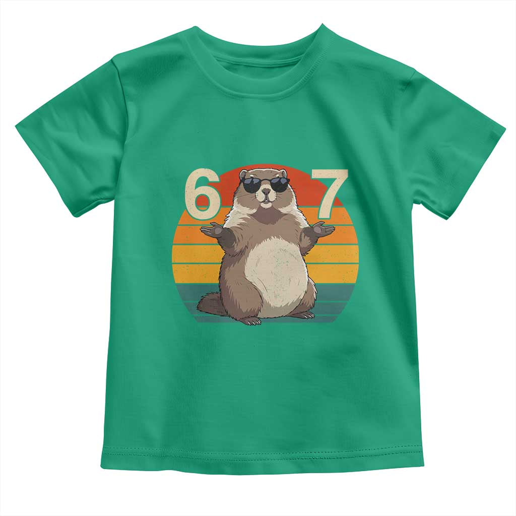 Funny Groundhog 67 Toddler T Shirt Six Seven Meme Retro Vintage Woodchuck Day - Wonder Print Shop