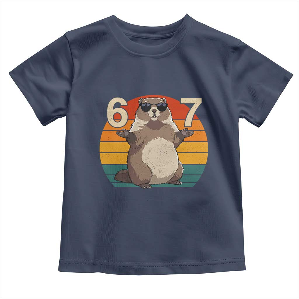 Funny Groundhog 67 Toddler T Shirt Six Seven Meme Retro Vintage Woodchuck Day - Wonder Print Shop