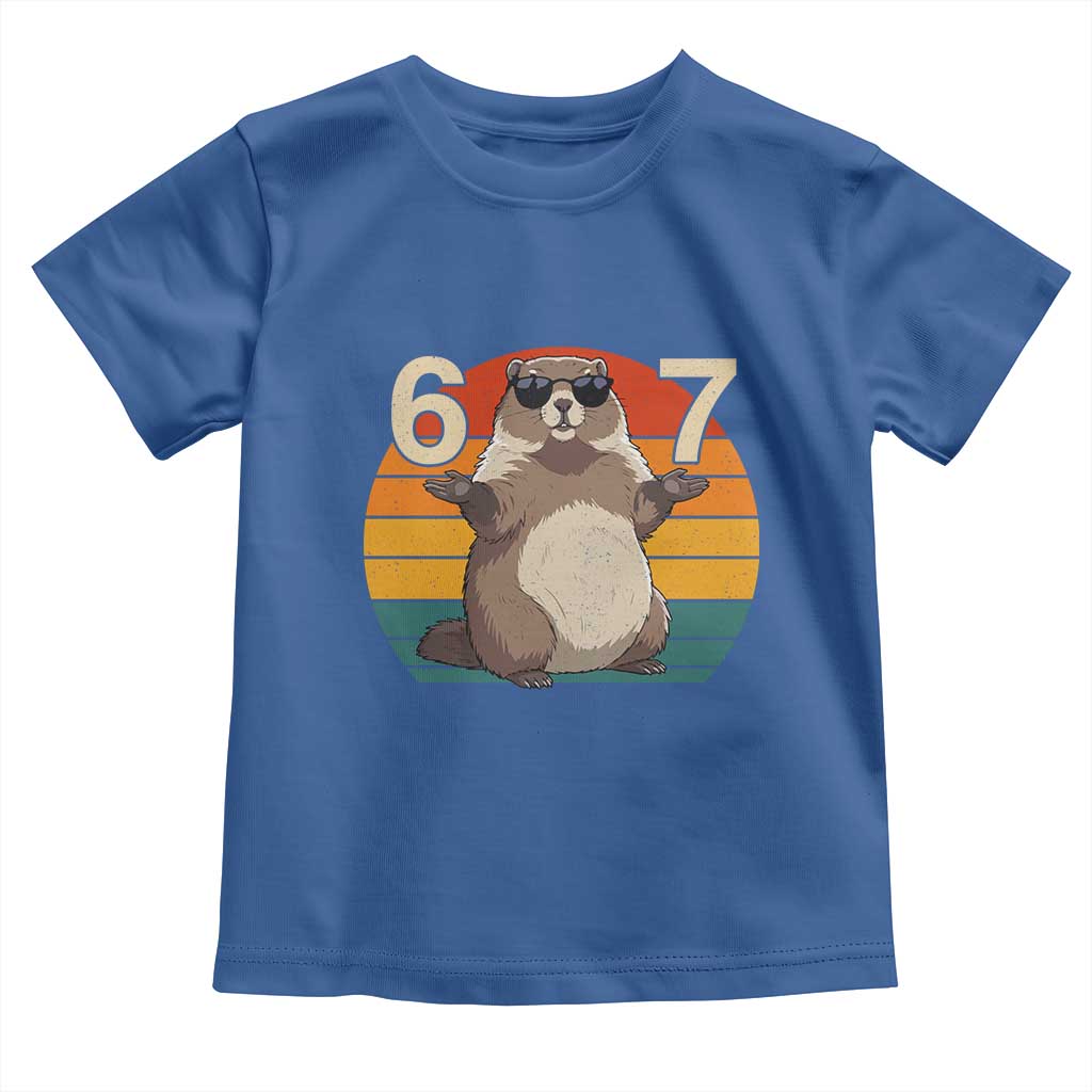 Funny Groundhog 67 Toddler T Shirt Six Seven Meme Retro Vintage Woodchuck Day - Wonder Print Shop