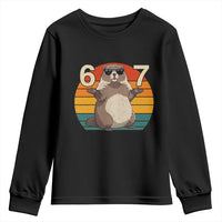 Funny Groundhog 67 Youth Sweatshirt Six Seven Meme Retro Vintage Woodchuck Day - Wonder Print Shop