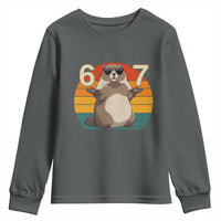 Funny Groundhog 67 Youth Sweatshirt Six Seven Meme Retro Vintage Woodchuck Day - Wonder Print Shop