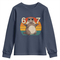 Funny Groundhog 67 Youth Sweatshirt Six Seven Meme Retro Vintage Woodchuck Day - Wonder Print Shop