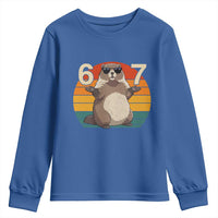 Funny Groundhog 67 Youth Sweatshirt Six Seven Meme Retro Vintage Woodchuck Day - Wonder Print Shop
