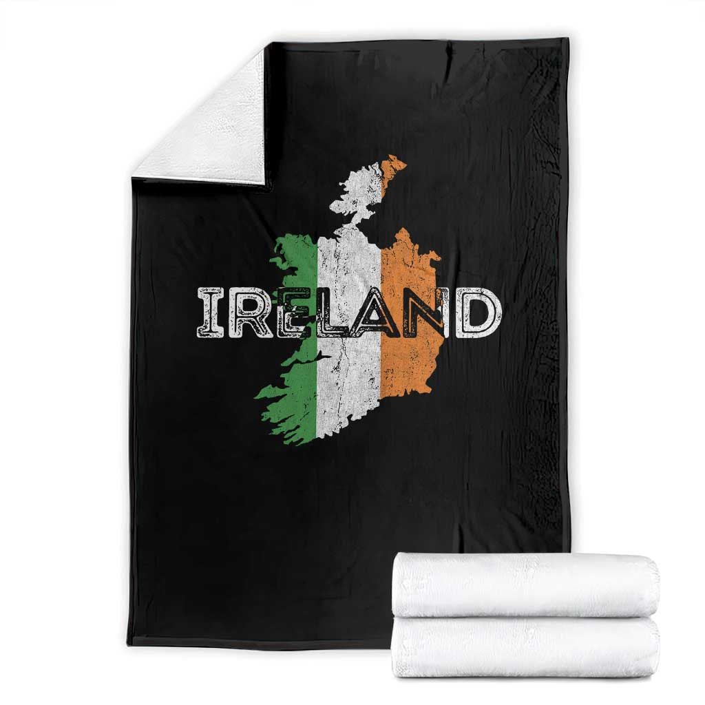 Vintage Irish Map Ireland Pride Souvenir Throw Blanket