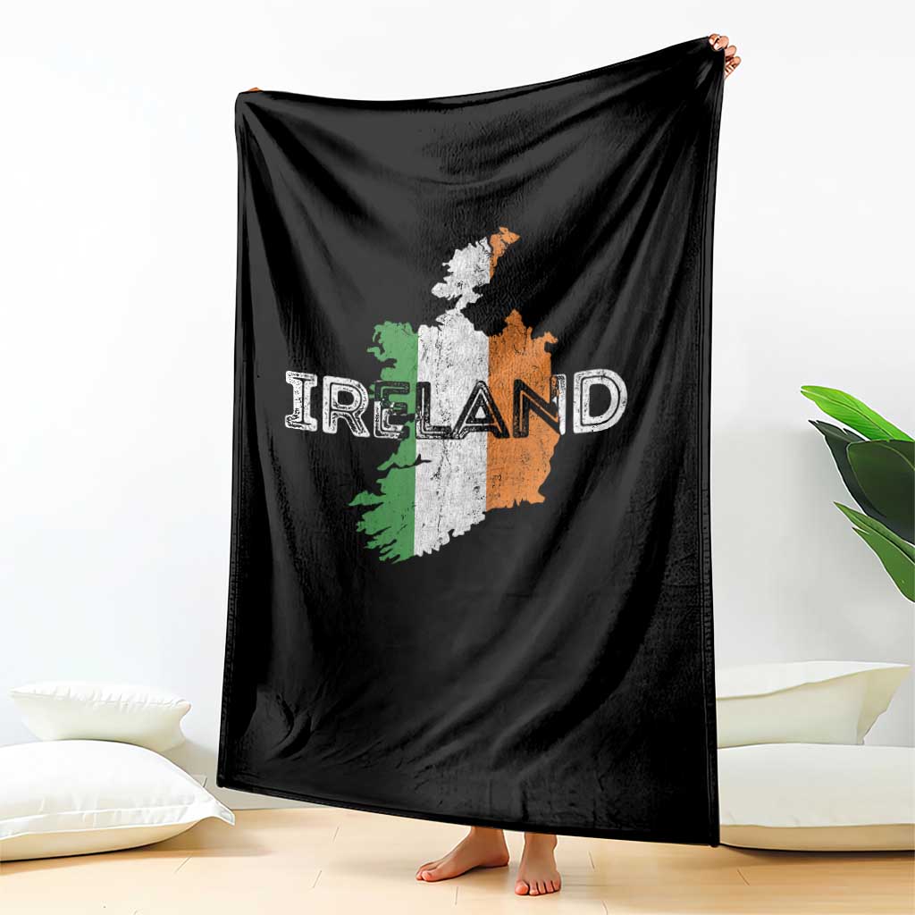 Vintage Irish Map Ireland Pride Souvenir Throw Blanket