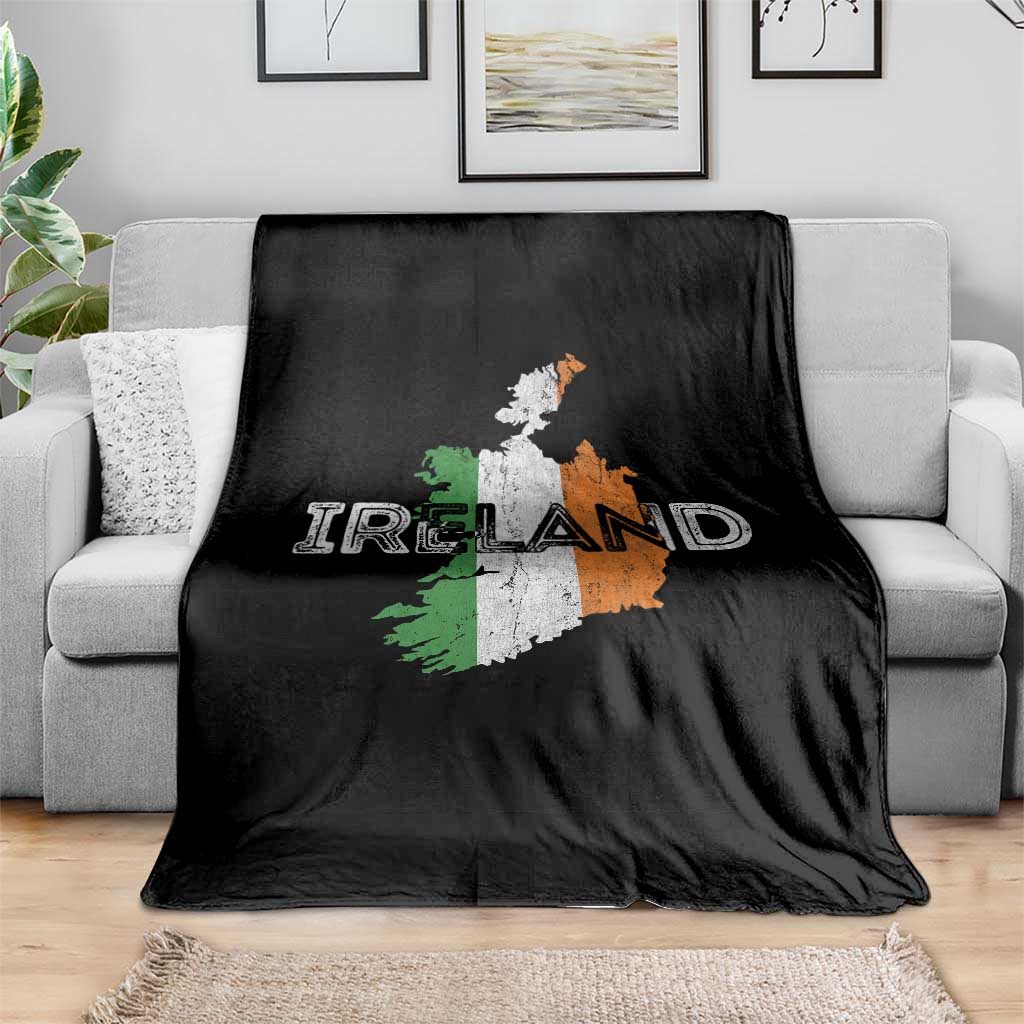 Vintage Irish Map Ireland Pride Souvenir Throw Blanket
