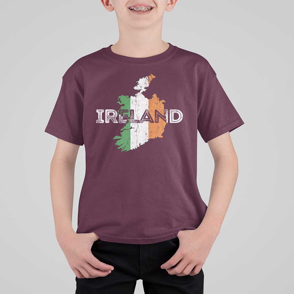 Vintage Irish Map Ireland Pride Souvenir T Shirt For Kid