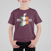 Vintage Irish Map Ireland Pride Souvenir T Shirt For Kid