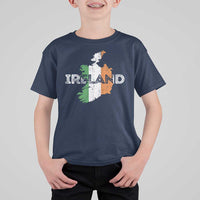 Vintage Irish Map Ireland Pride Souvenir T Shirt For Kid