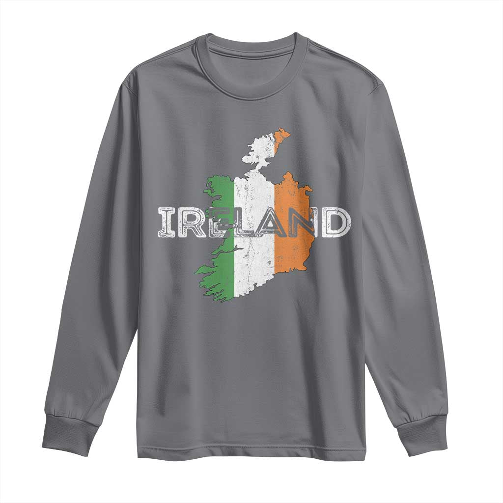 Vintage Irish Map Ireland Pride Souvenir Long Sleeve Shirt