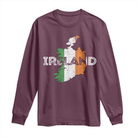 Vintage Irish Map Ireland Pride Souvenir Long Sleeve Shirt