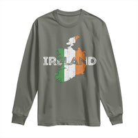 Vintage Irish Map Ireland Pride Souvenir Long Sleeve Shirt