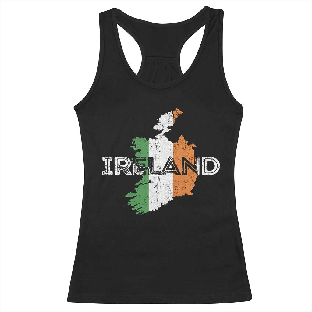 Vintage Irish Map Ireland Pride Souvenir Racerback Tank Top