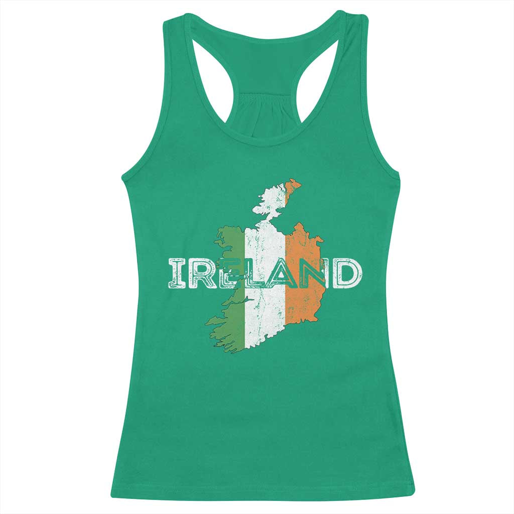 Vintage Irish Map Ireland Pride Souvenir Racerback Tank Top
