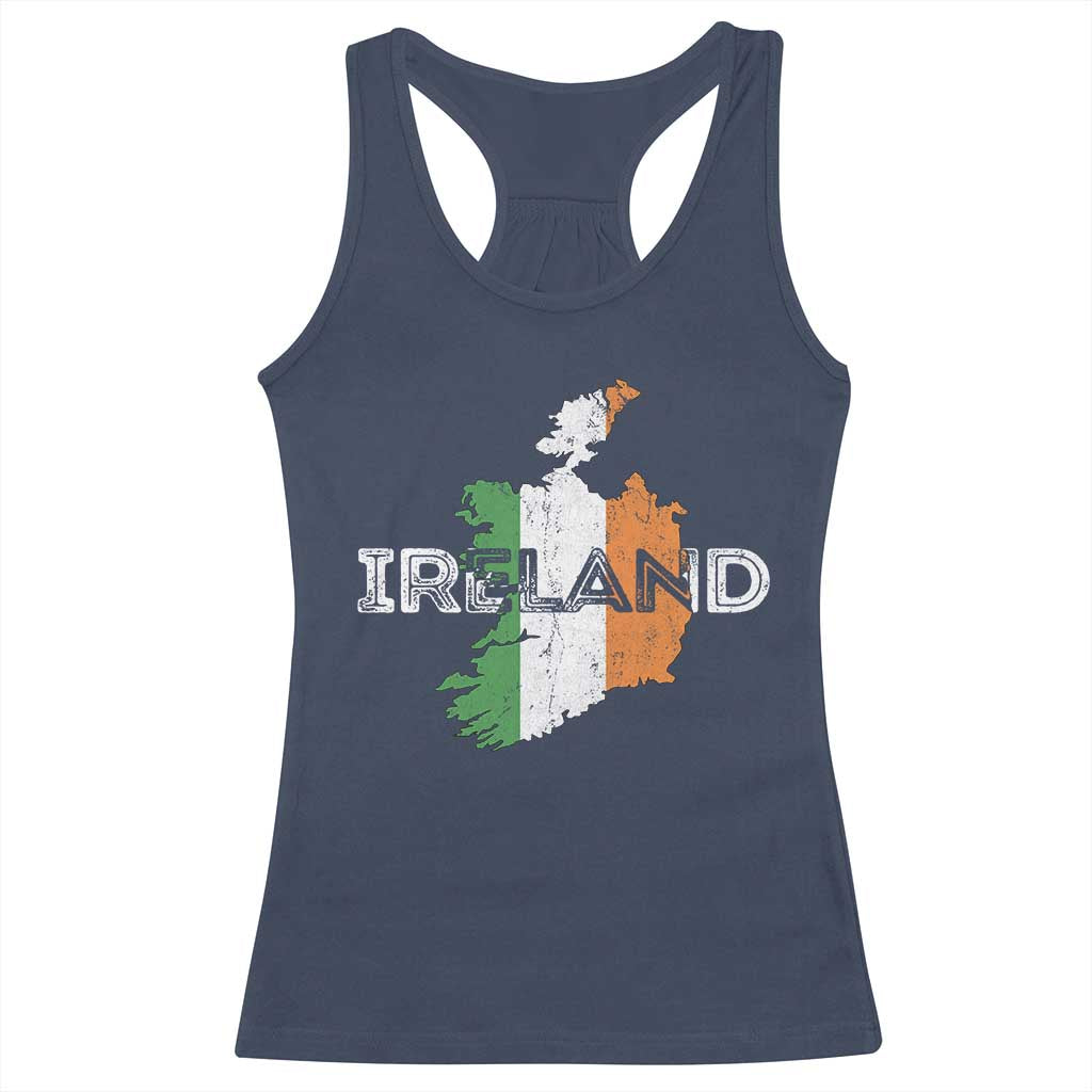 Vintage Irish Map Ireland Pride Souvenir Racerback Tank Top