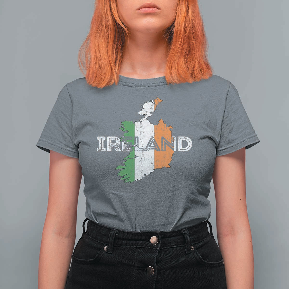 Vintage Irish Map Ireland Pride Souvenir T Shirt For Women