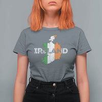 Vintage Irish Map Ireland Pride Souvenir T Shirt For Women