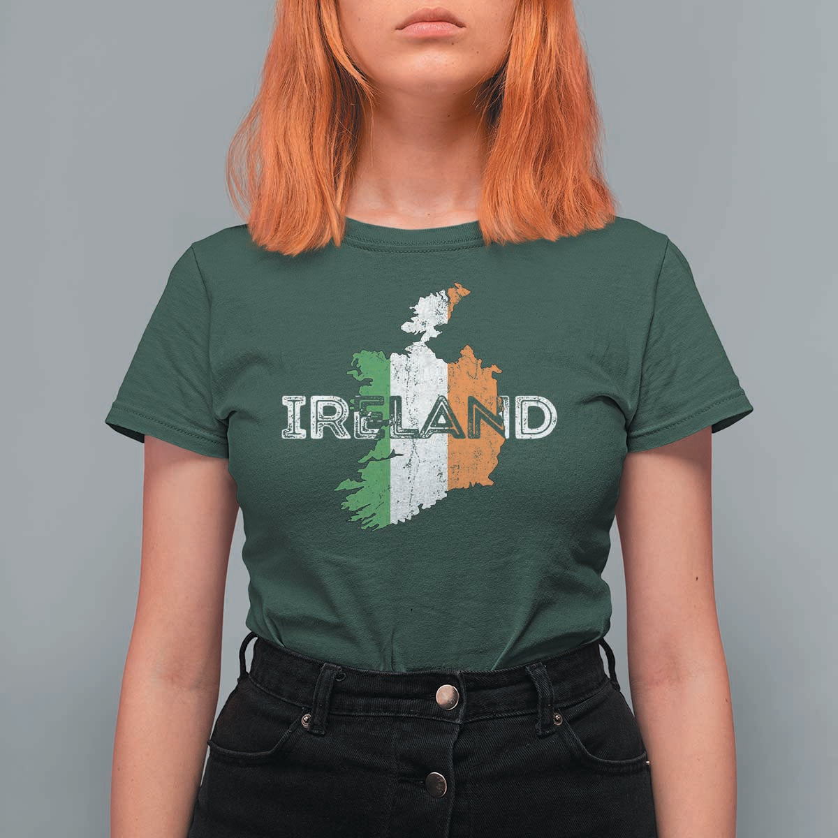 Vintage Irish Map Ireland Pride Souvenir T Shirt For Women