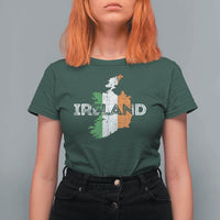 Vintage Irish Map Ireland Pride Souvenir T Shirt For Women