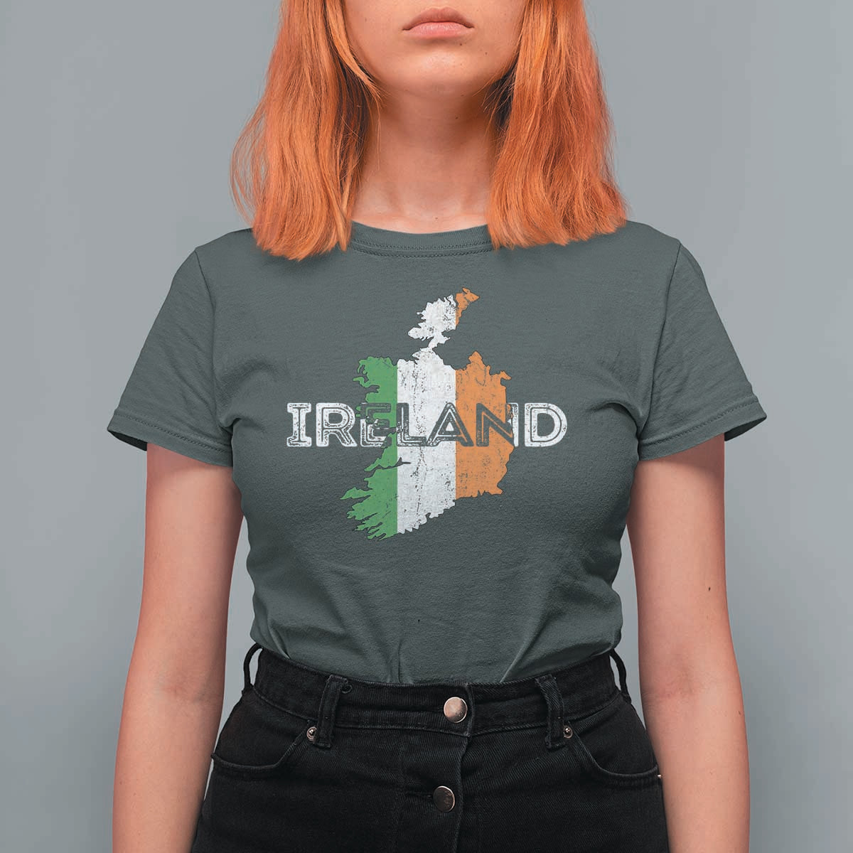 Vintage Irish Map Ireland Pride Souvenir T Shirt For Women