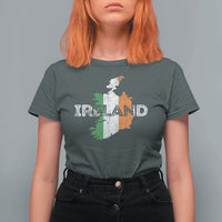 Vintage Irish Map Ireland Pride Souvenir T Shirt For Women