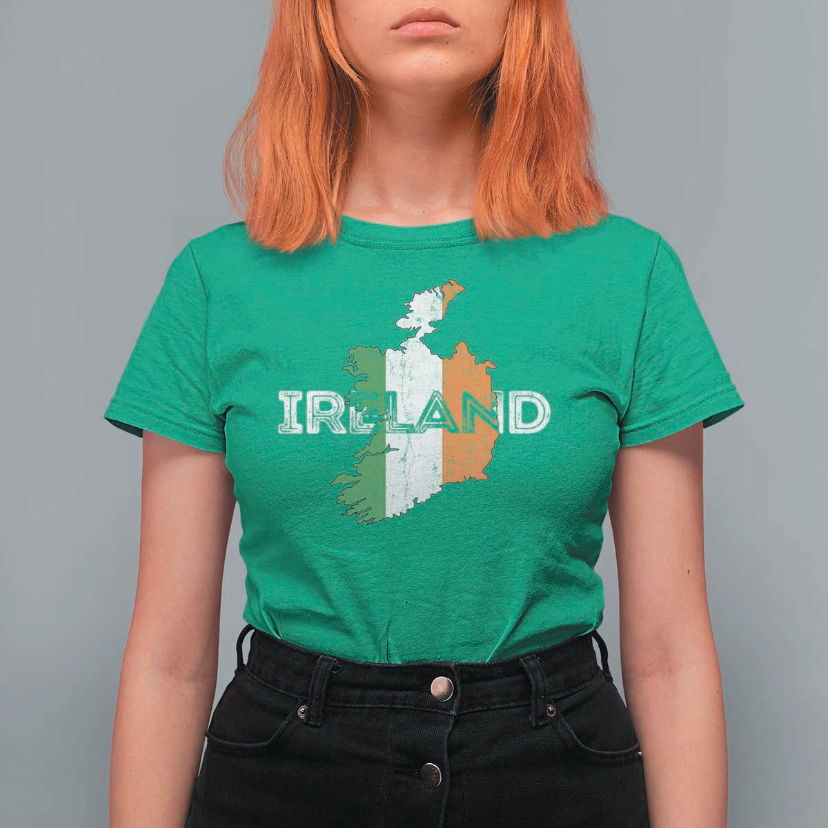 Vintage Irish Map Ireland Pride Souvenir T Shirt For Women