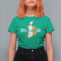 Vintage Irish Map Ireland Pride Souvenir T Shirt For Women