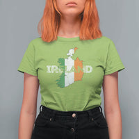 Vintage Irish Map Ireland Pride Souvenir T Shirt For Women