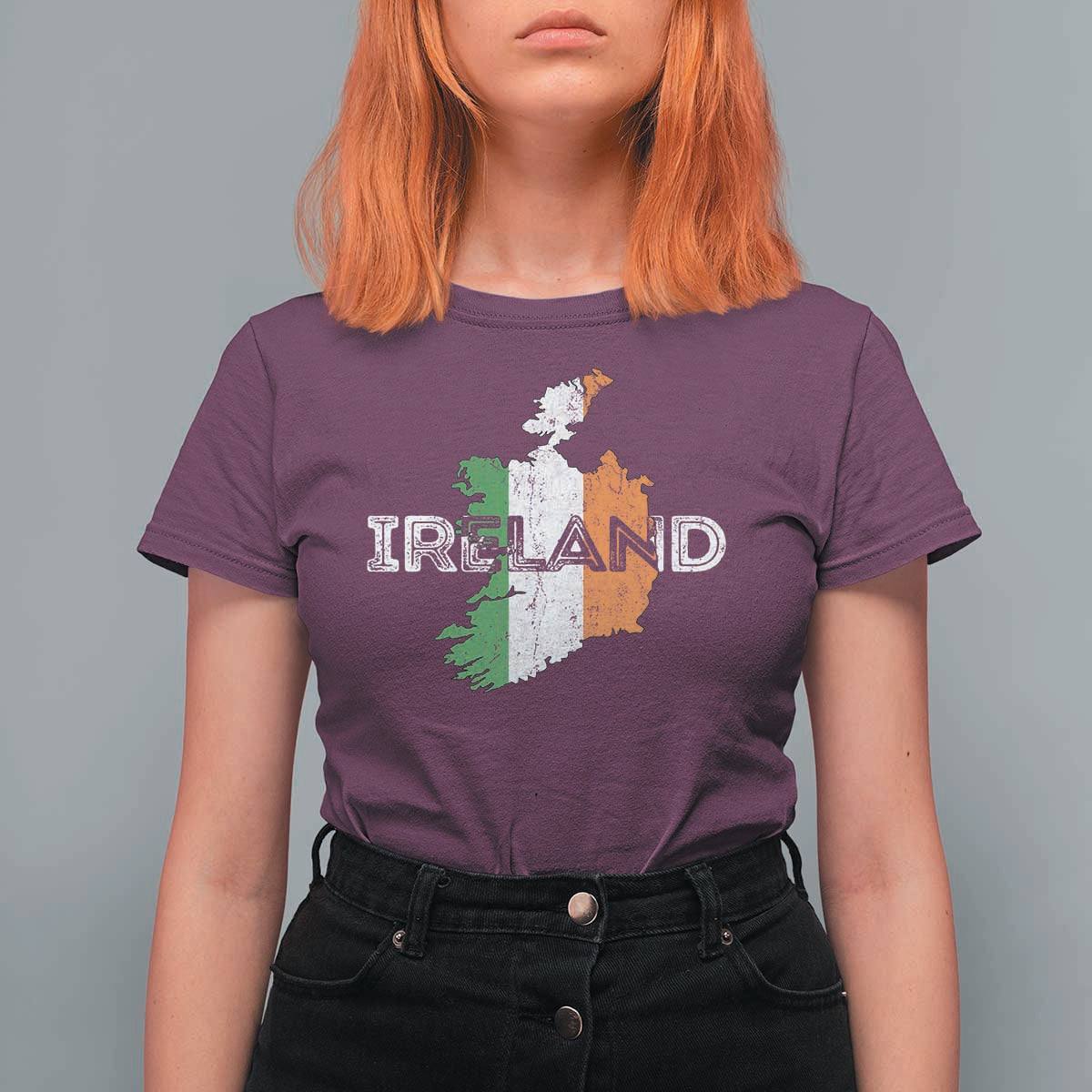 Vintage Irish Map Ireland Pride Souvenir T Shirt For Women